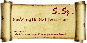 Spányik Szilveszter névjegykártya